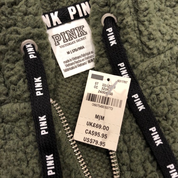 Pink Victoria Secret Sherpa Quarter Zip Hoodie - Picture 4 of 5